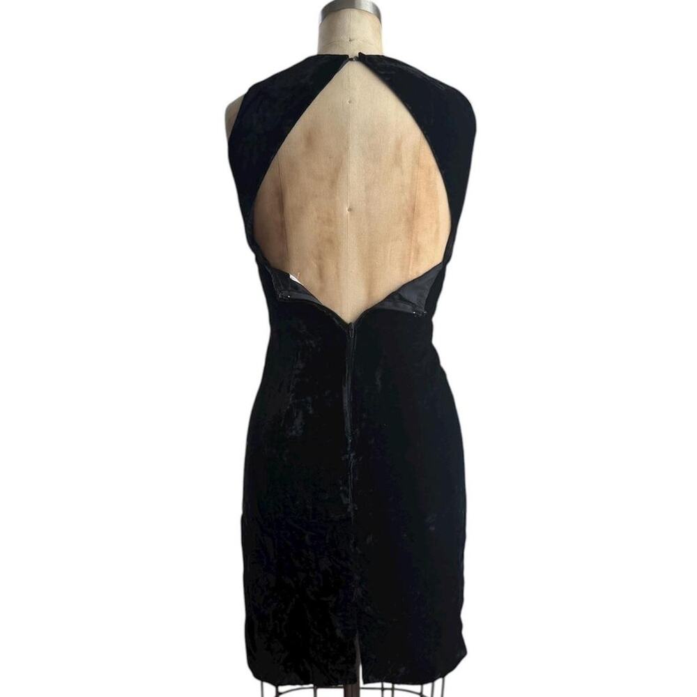 Vintage 80s Jordan Black backless velvet mini dress size XS
